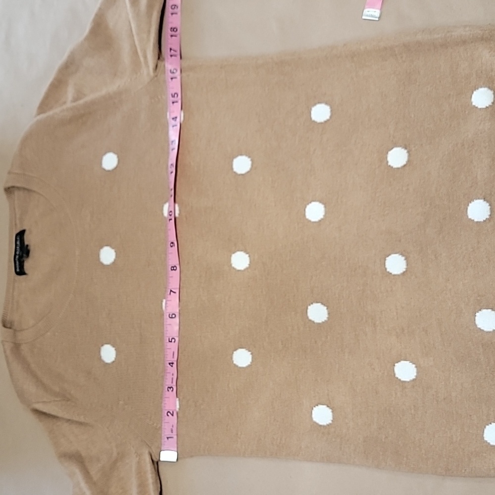 Banana Republic Size S Beige with White Polka Dot Long Sleeve Sweater, GUC - Picture 6 of 11